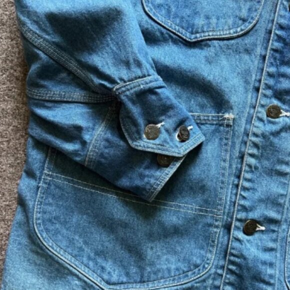 Vintage H.W. Carter & Sons Railroad Denim Chore Work Jacket Watch The Wear Small - Picture 4 of 16